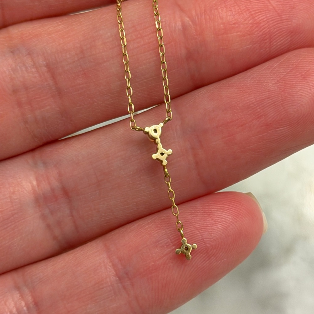 RARE Catbird Spring Fairy Opal Gold Necklace with Diamond Accent Lariat - Picture 4 of 13